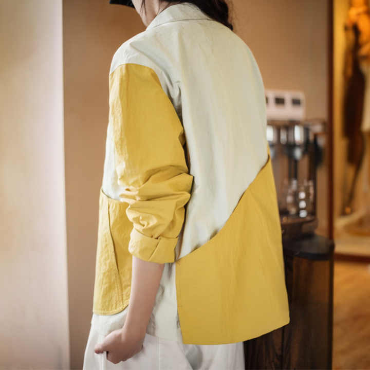 Levoire | Veste En Patchwork Vintage Avec Poches Asymétriques