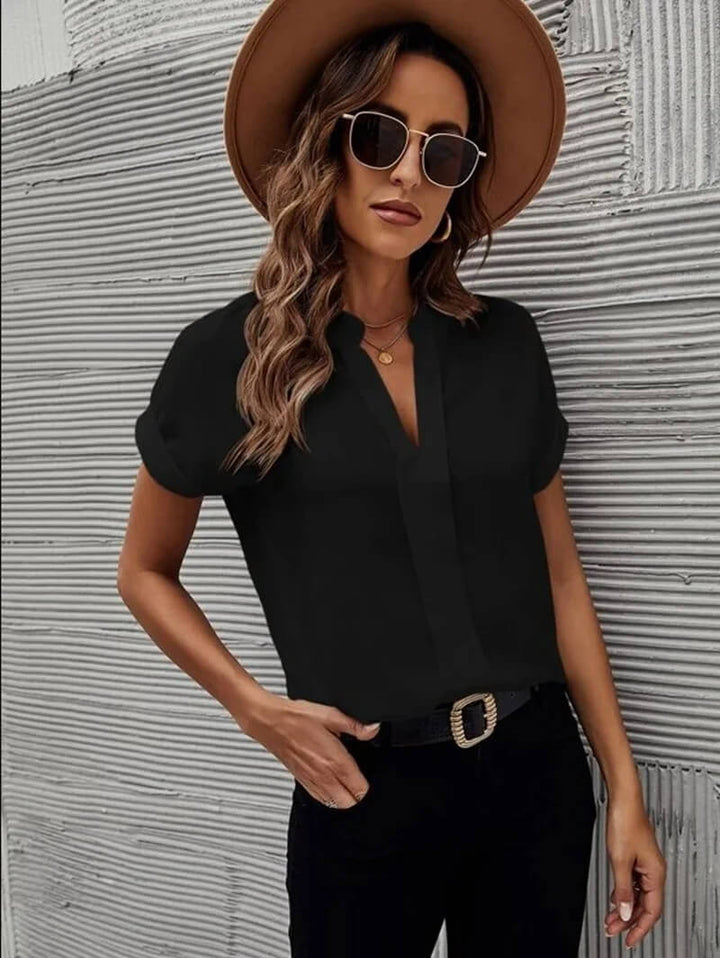 Levoire | Lssige Blouse Avec Col V Noir