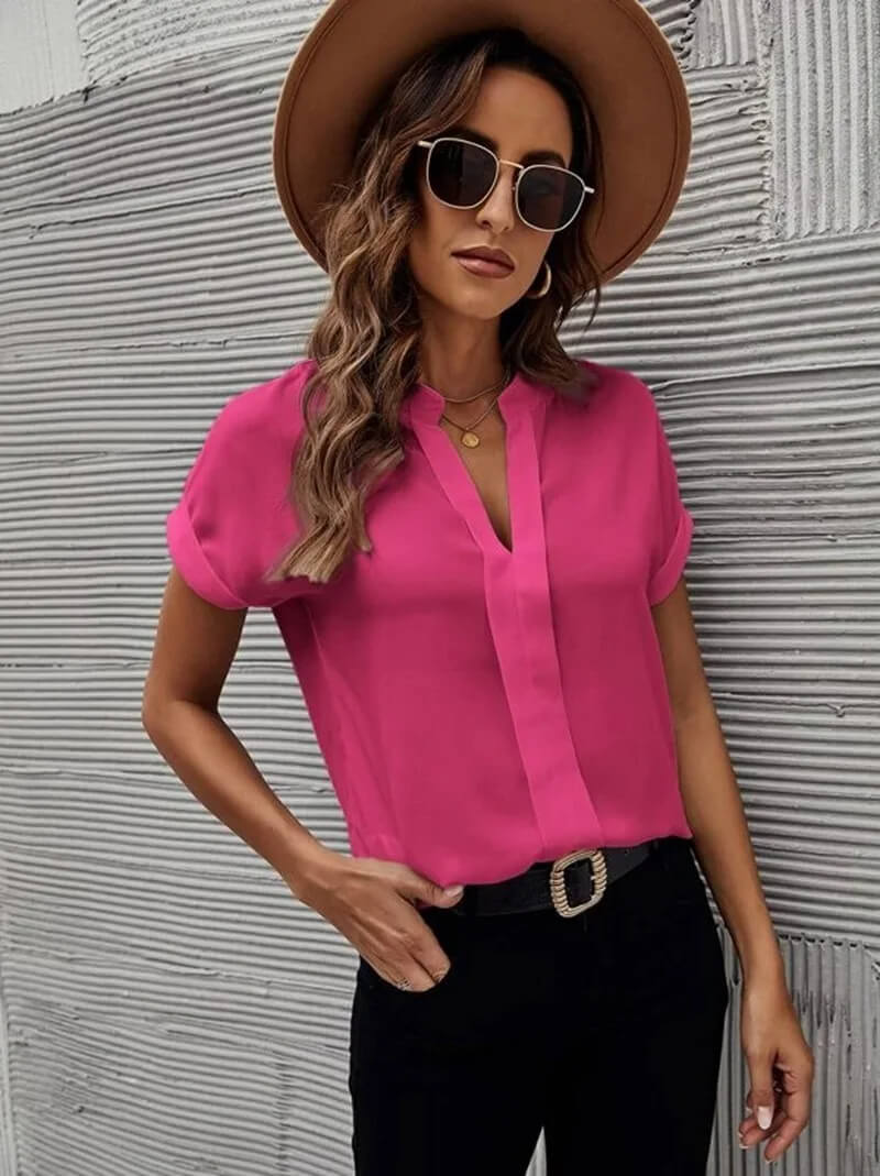 Levoire | Lssige Blouse Avec Col V Rosa