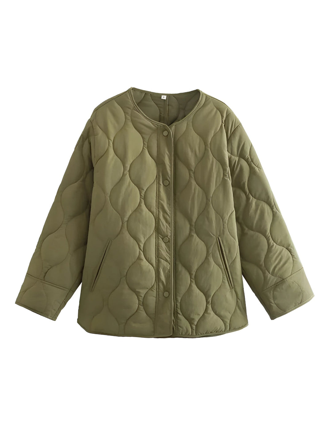 Levoire | Veste Longue À Col Rond Chaud Vert