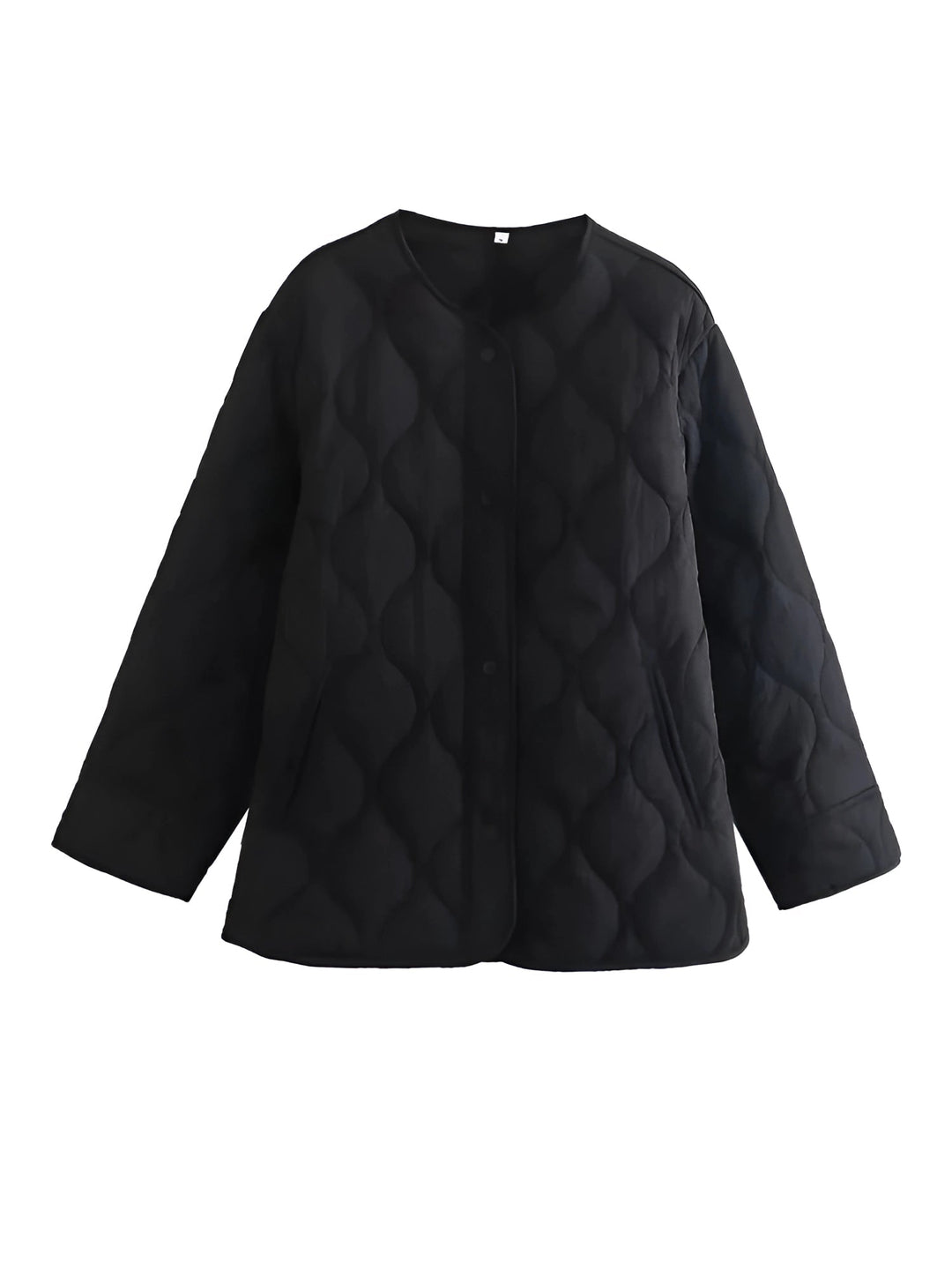 Levoire | Veste Longue À Col Rond Chaud Noir