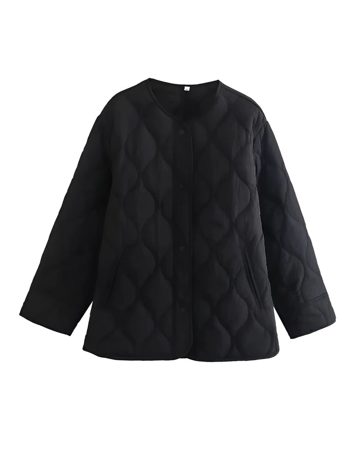 Levoire | Veste Longue À Col Rond Chaud Noir