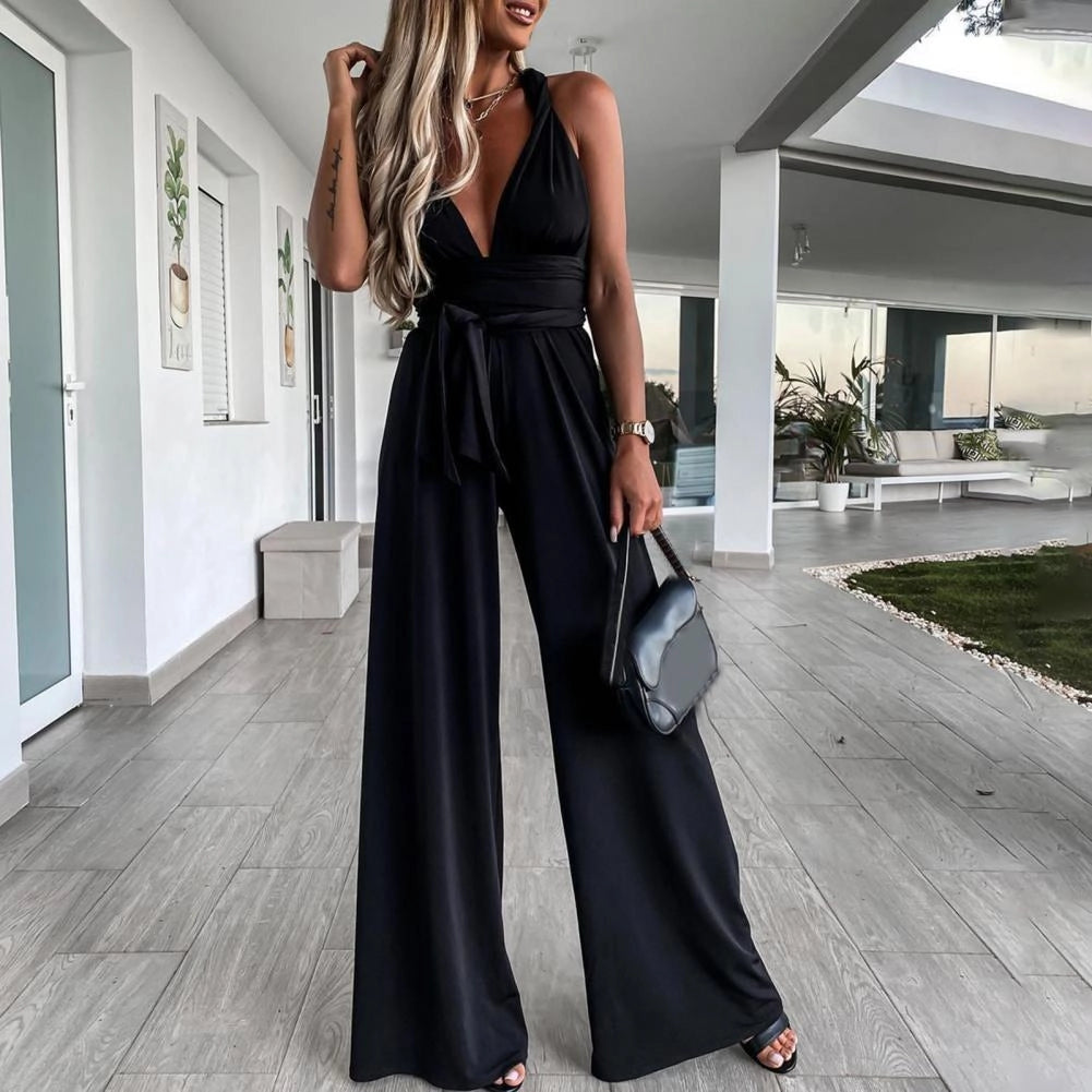 Levoire | Pantalon Large Croisé Dos Nu En Haut Noir