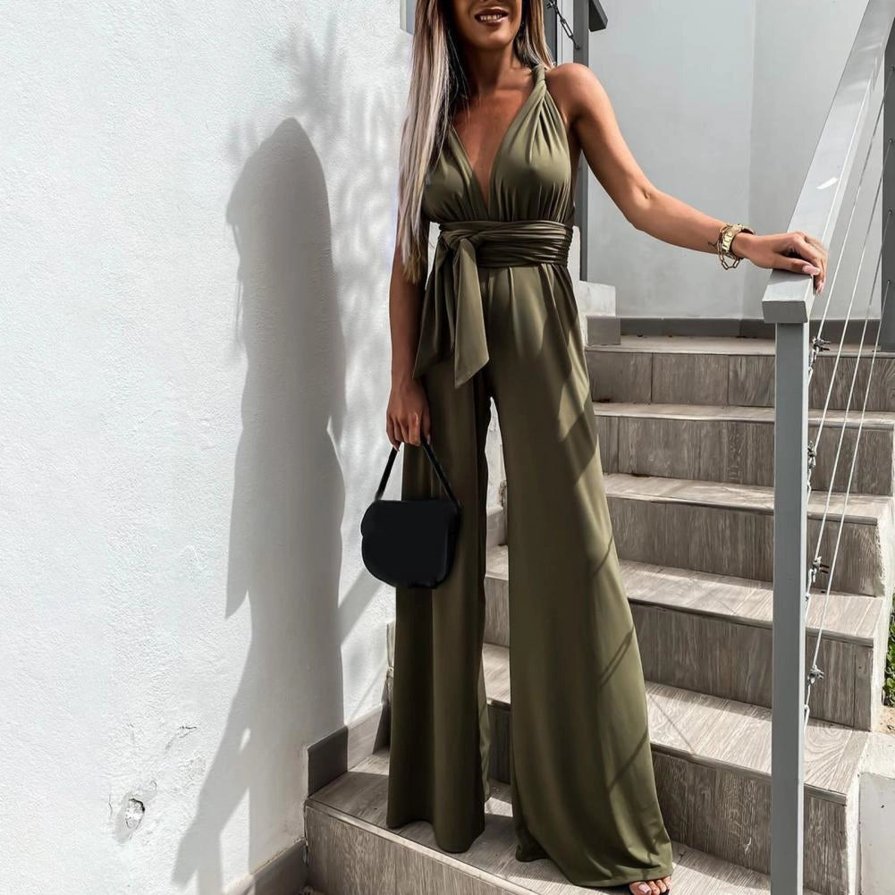 Levoire | Pantalon Large Croisé Dos Nu En Haut Vert