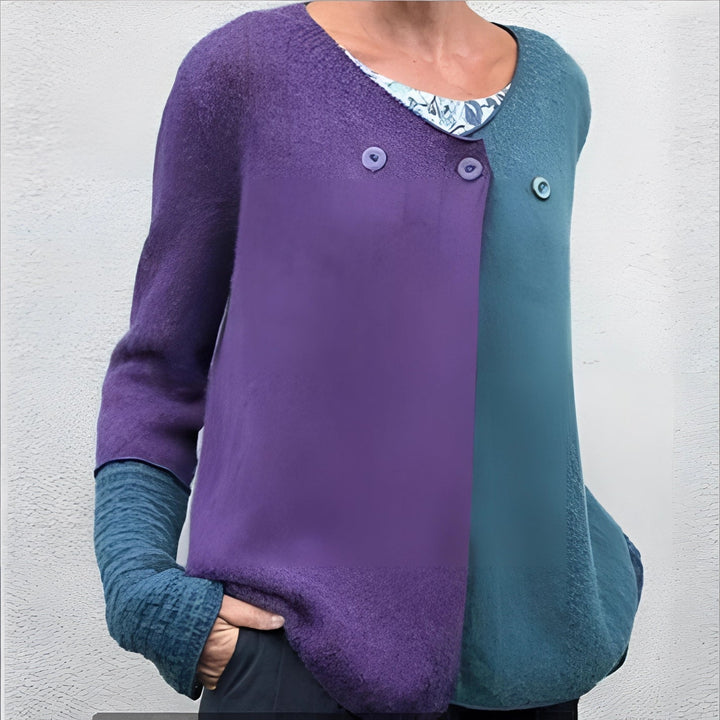 Levoire | Pull en tricot bicolore à manches longues Liila