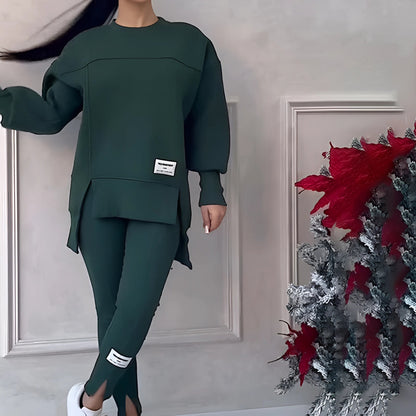 Levoire | Col Rond À Encolure Longue Manches Ensemble Deux Pièces