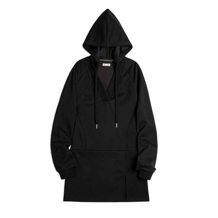 Levoire | Robe À Capuche Avec Décolleté En V Et Coupe Ajustée Noir