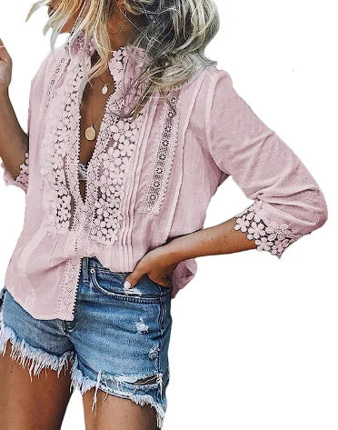 Levoire | Belle Blouse En Dentelle Au Design Élégant