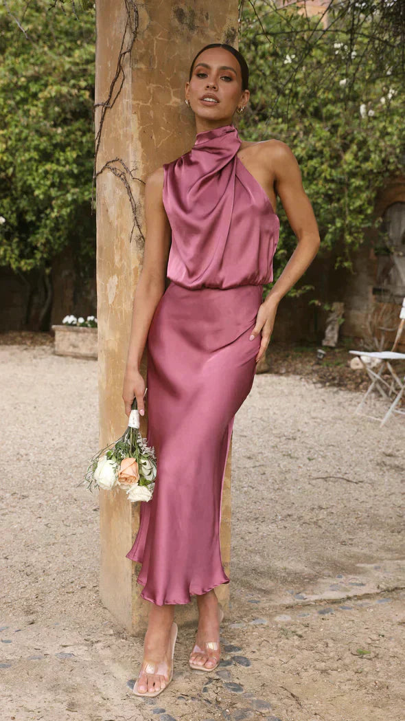 Levoire | Robe Longue Brillante Avec Paillettes Prune