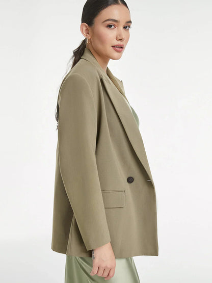 Levoire | Blazer Tricoté Col En Dentelle Vert olive
