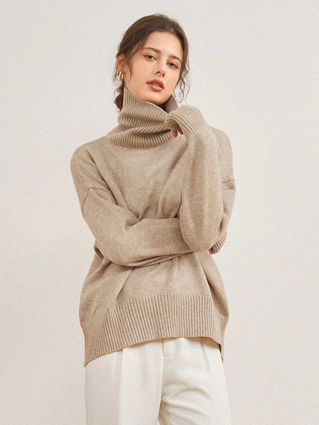 Levoire | Pull Col Roulé Chaud Chameau Une taille