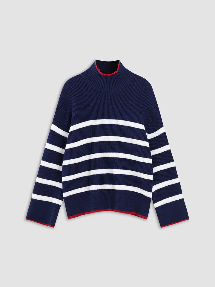 Levoire | Pull À Col Montant Rayé Merensininen