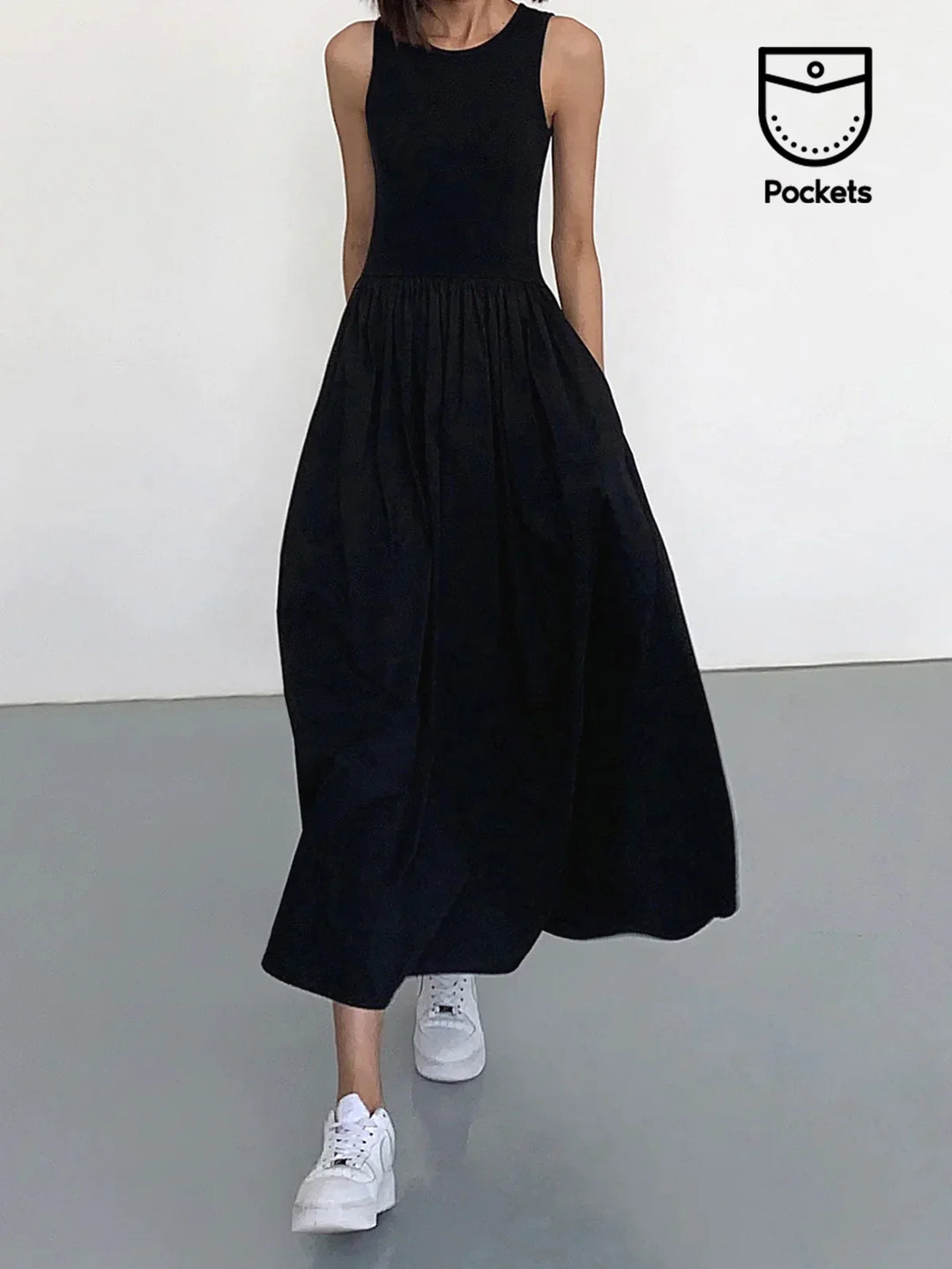 Levoire | Robe Longue Col Rond Noir