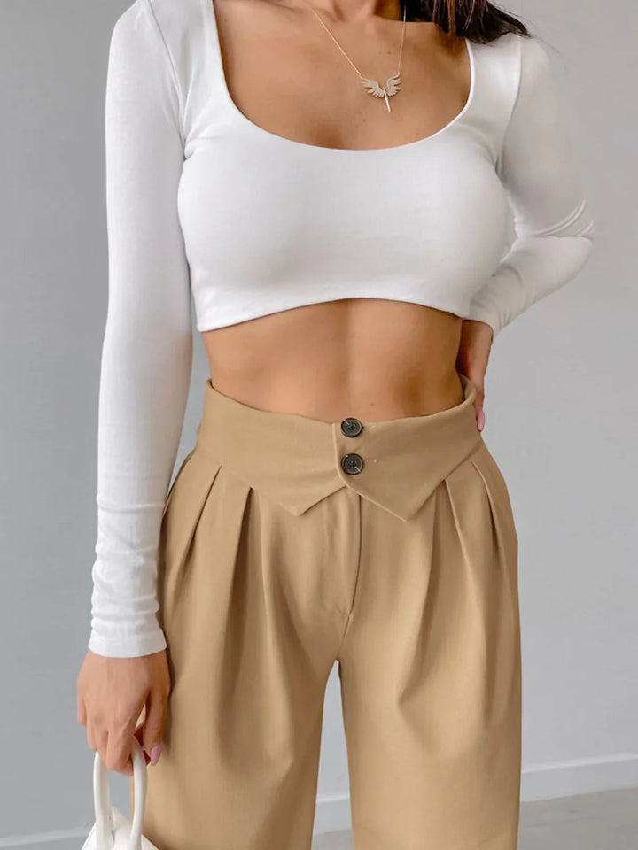 Levoire | Pantalon Droit Taille Plissée
