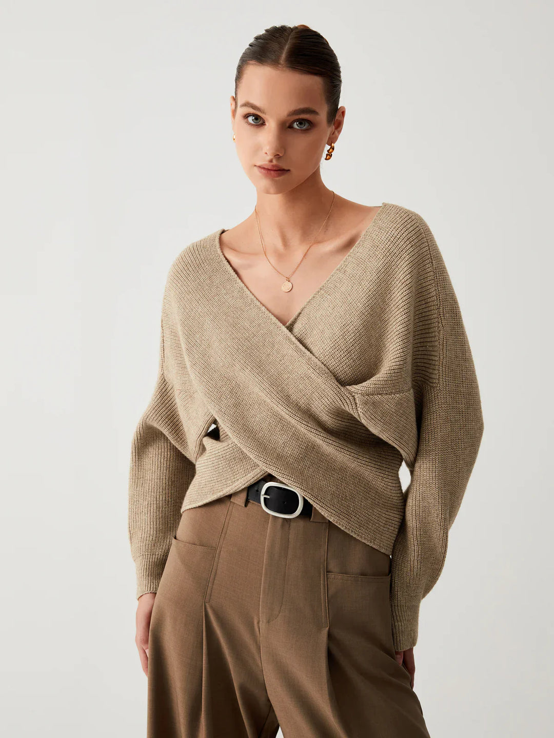 Levoire | Mon Cœur Oversized Crop-Pull Kaki