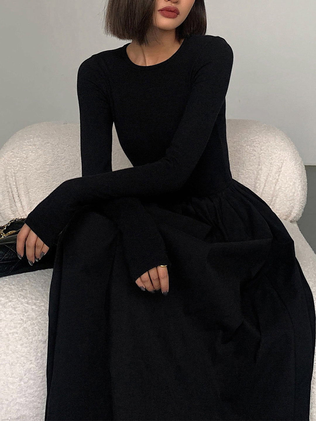Levoire | Robe À Manches Longues Avec Poches Noir 2XL