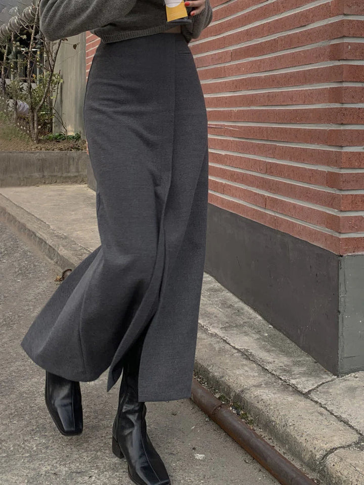 Levoire | Louer Jupe Maxi Stylée Fendue Gris