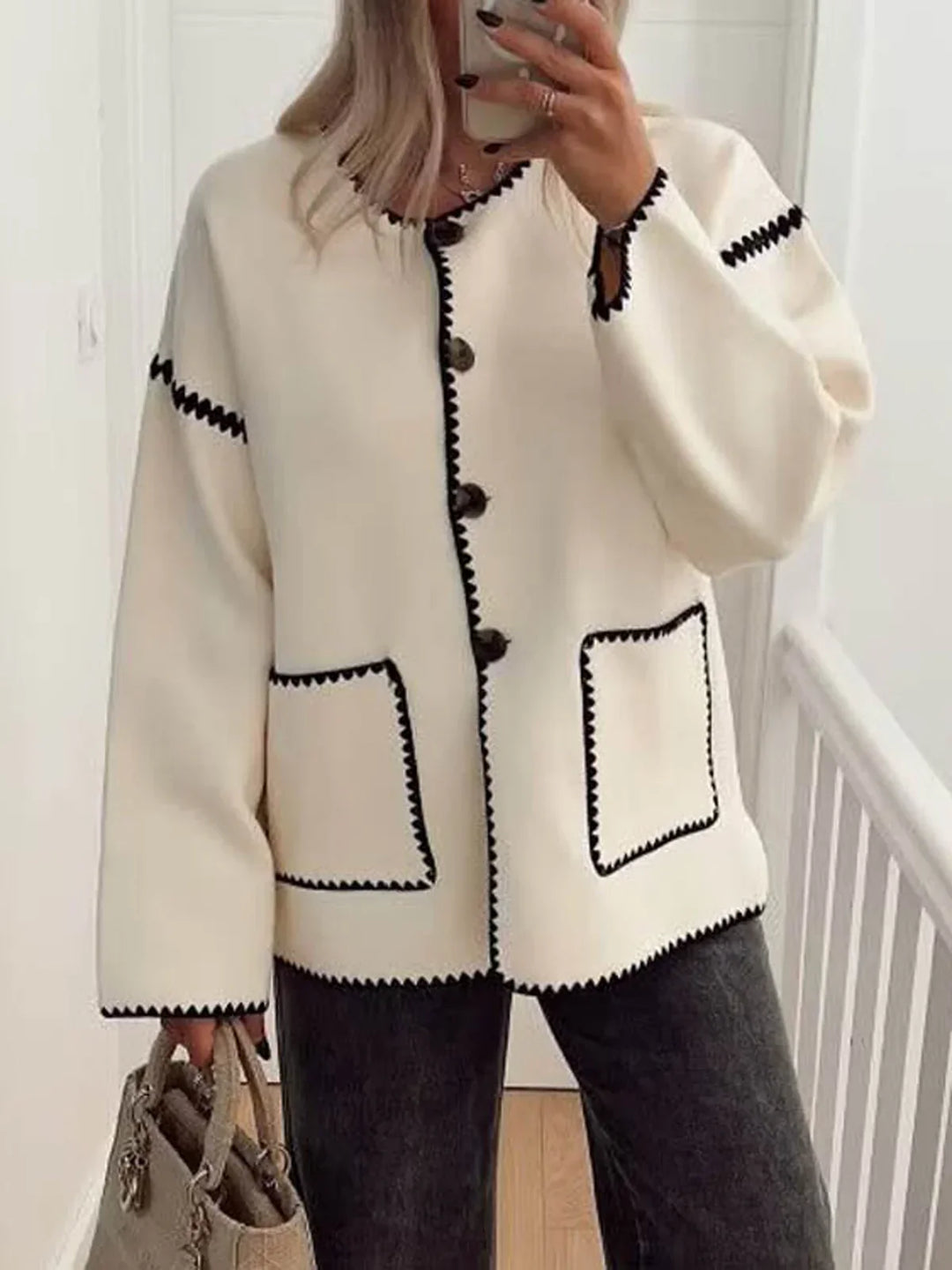 Levoire | Manteau À Panneau Contrastant Essentiel Plus Chaud Beige