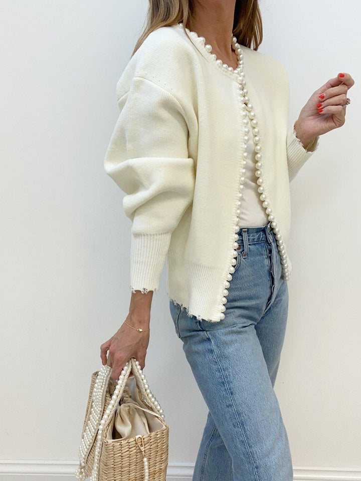 Levoire | Gilet Avec Détails Perlés Et Chemise Côtelée Pour Femmes