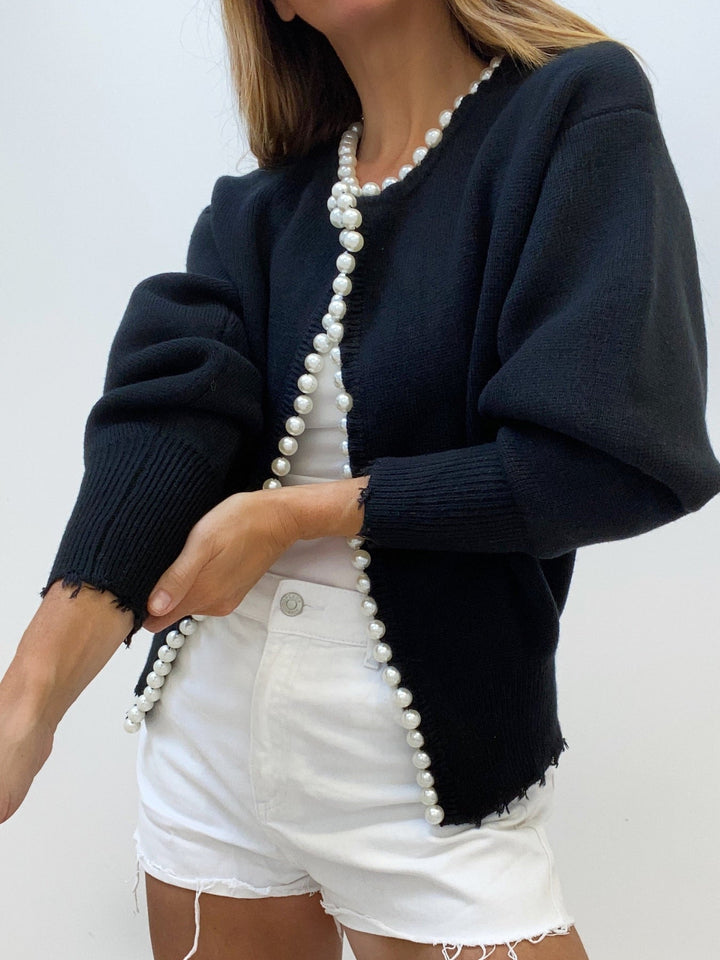 Levoire | Veste En Tricot Sans Boutons Avec Embellissements En Perles