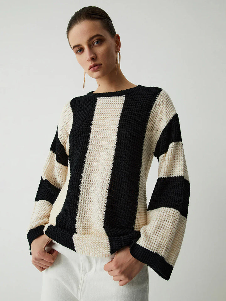 Levoire | Rayé Pointelle Tricot Abricot