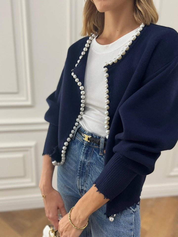 Levoire | Gilet Avec Détails Perlés Et Chemise Côtelée Pour Femmes La flotte
