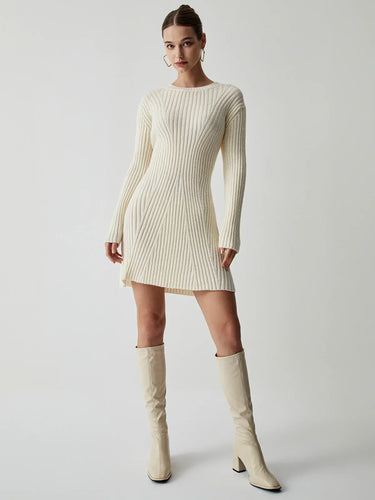 Levoire | Robe En Tricot À Manches Longues Courte