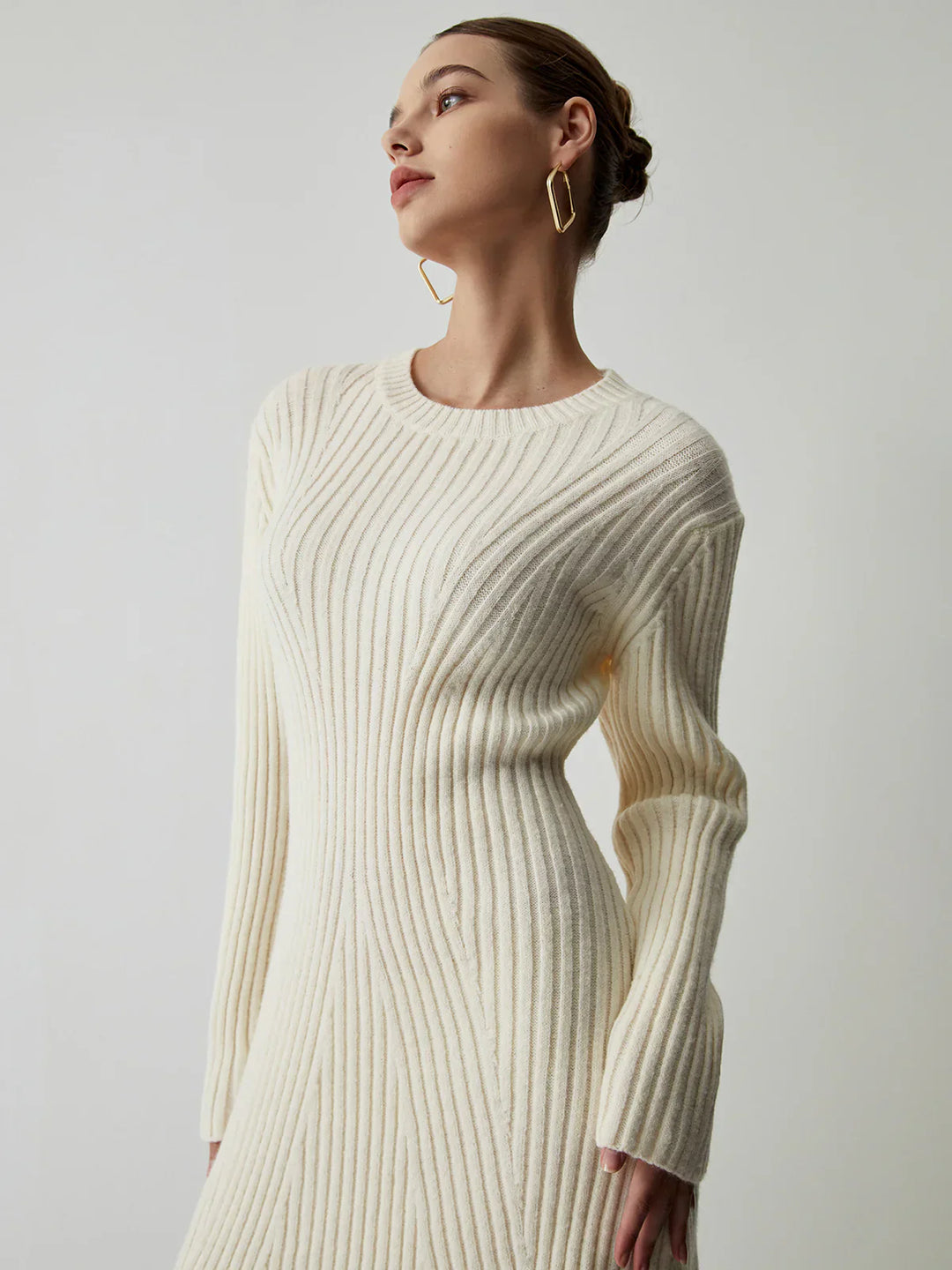 Levoire | Robe En Tricot À Manches Longues Courte