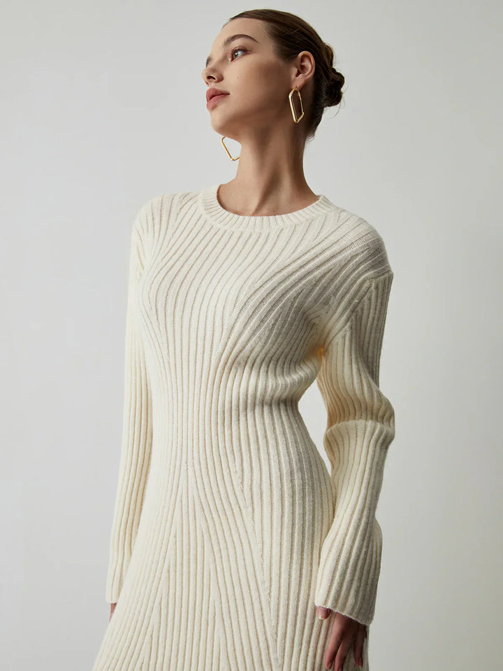 Levoire | Robe En Tricot À Manches Longues Courte