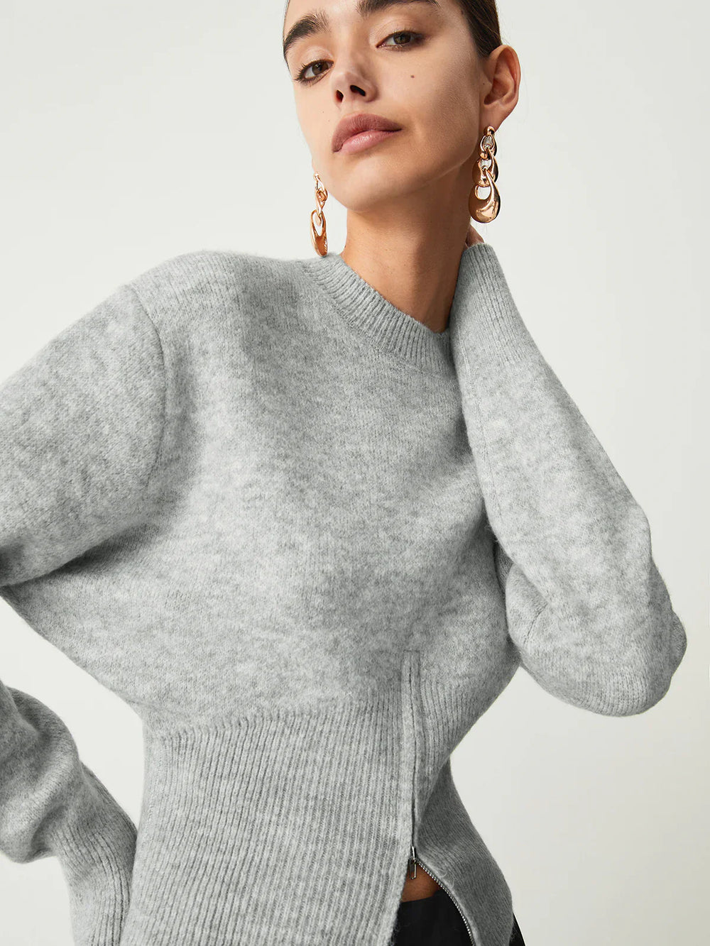 Levoire | Pull Fuzzy Élégant À Demi-Fermeture Éclair