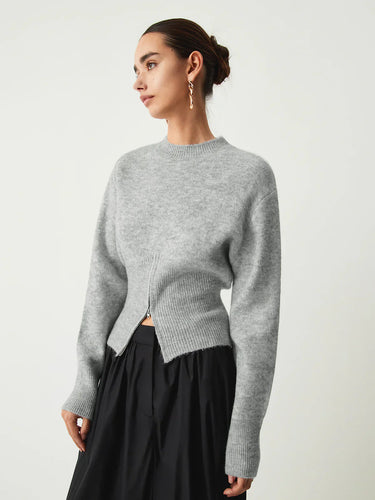 Levoire | Pull Fuzzy Élégant À Demi-Fermeture Éclair