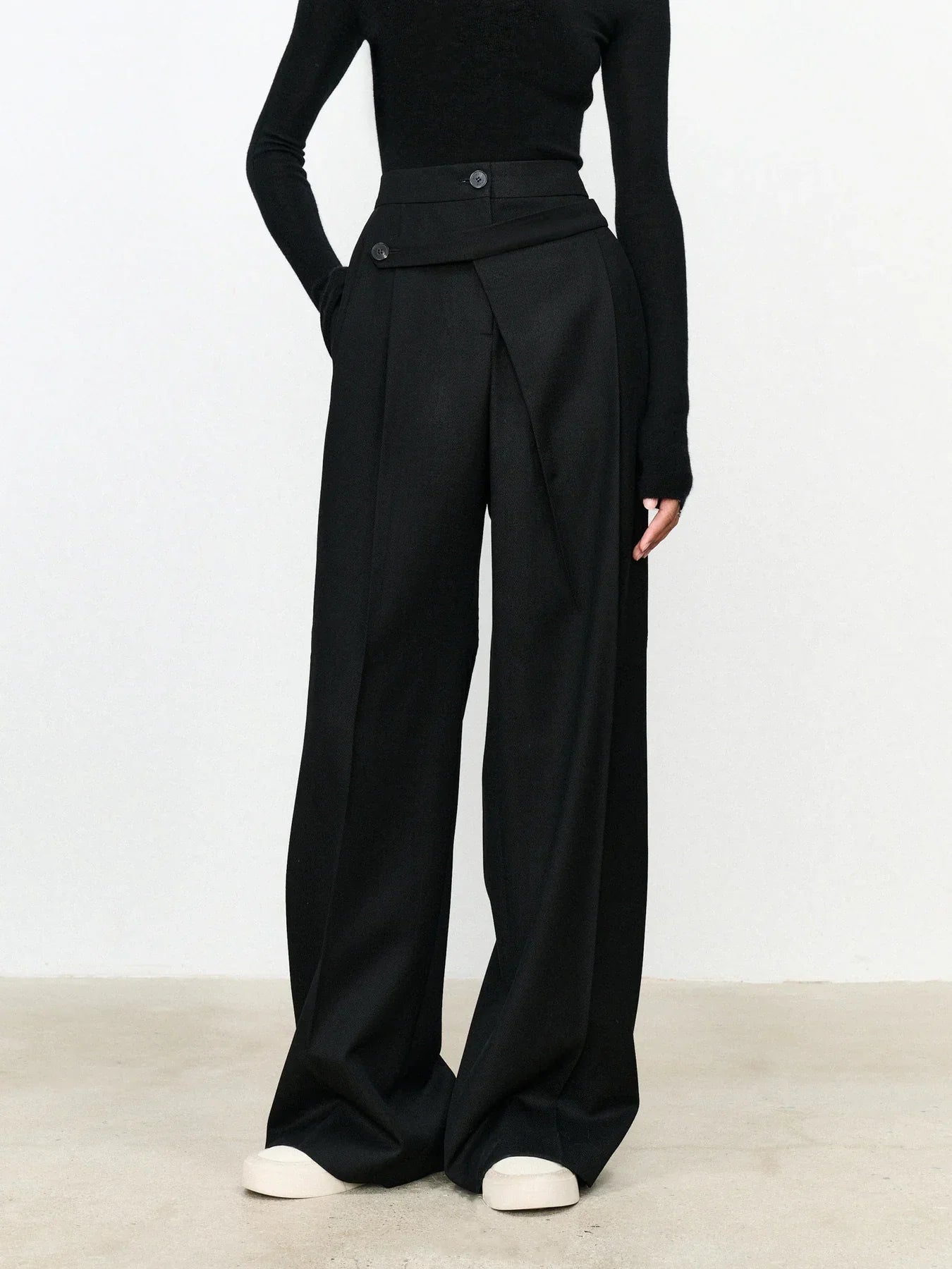Levoire | Layer-Button Coupe Droite Robe Pantalon