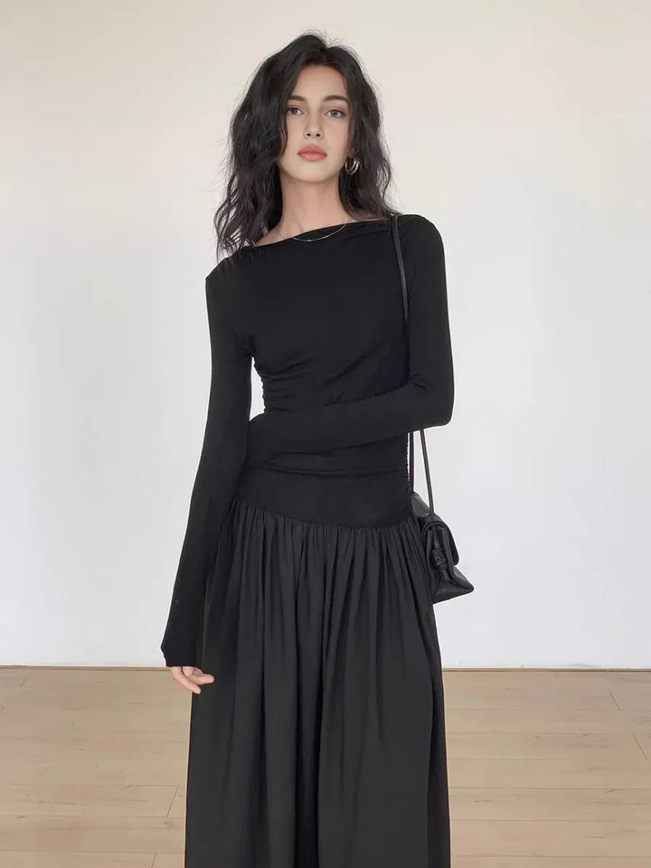 Levoire | Robe Midi À Manches Longues En Tricot Patchwork
