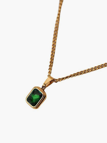 Levoire | Chaîne À Pendentif Verte