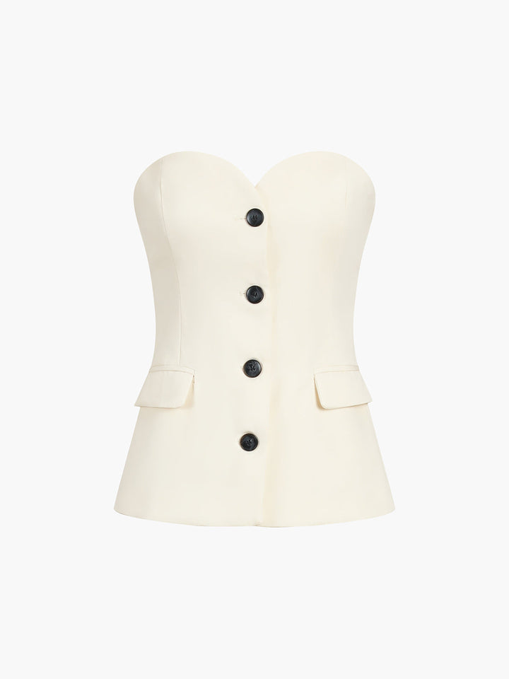 Levoire | Chemisier Uni Avec Pantalon Large