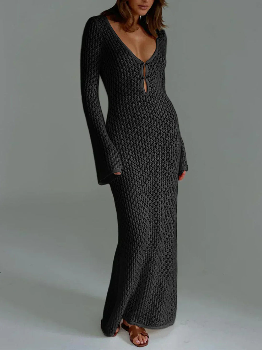 Levoire | Robe En Crochet Noir