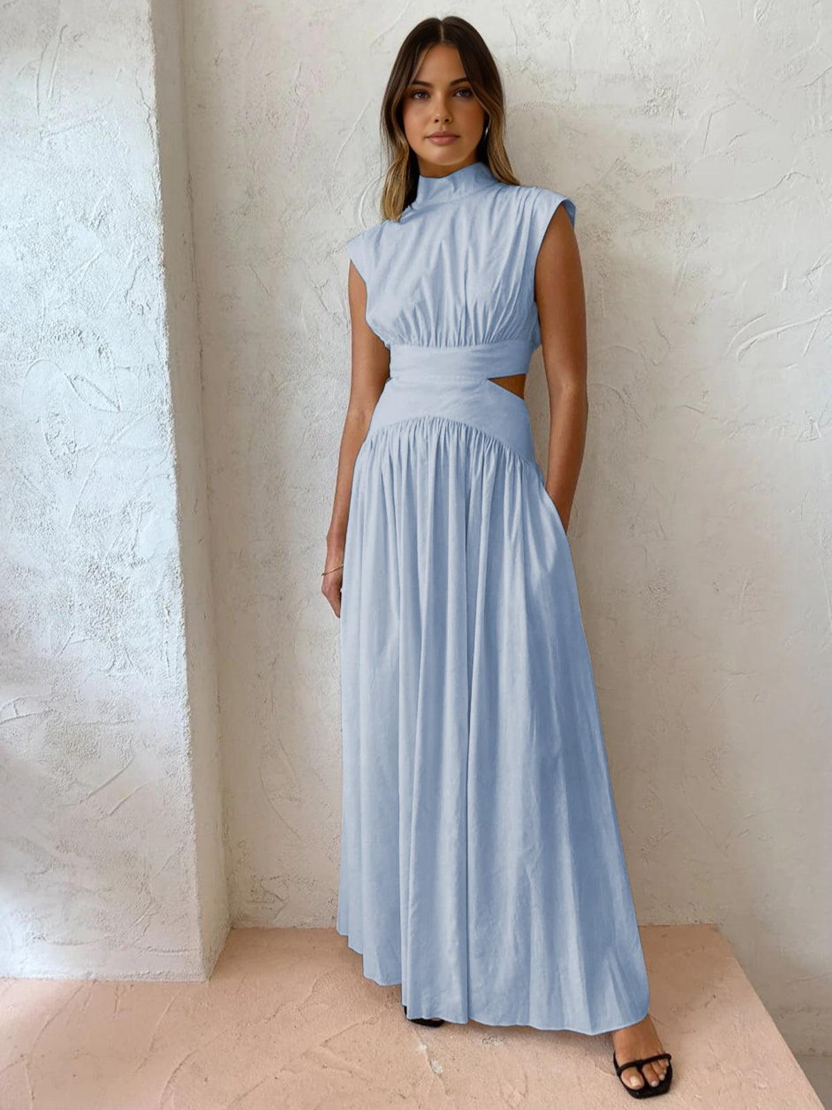 Levoire | Robe Maxi Avec Découpe Taille Pour Femmes Bleu clair