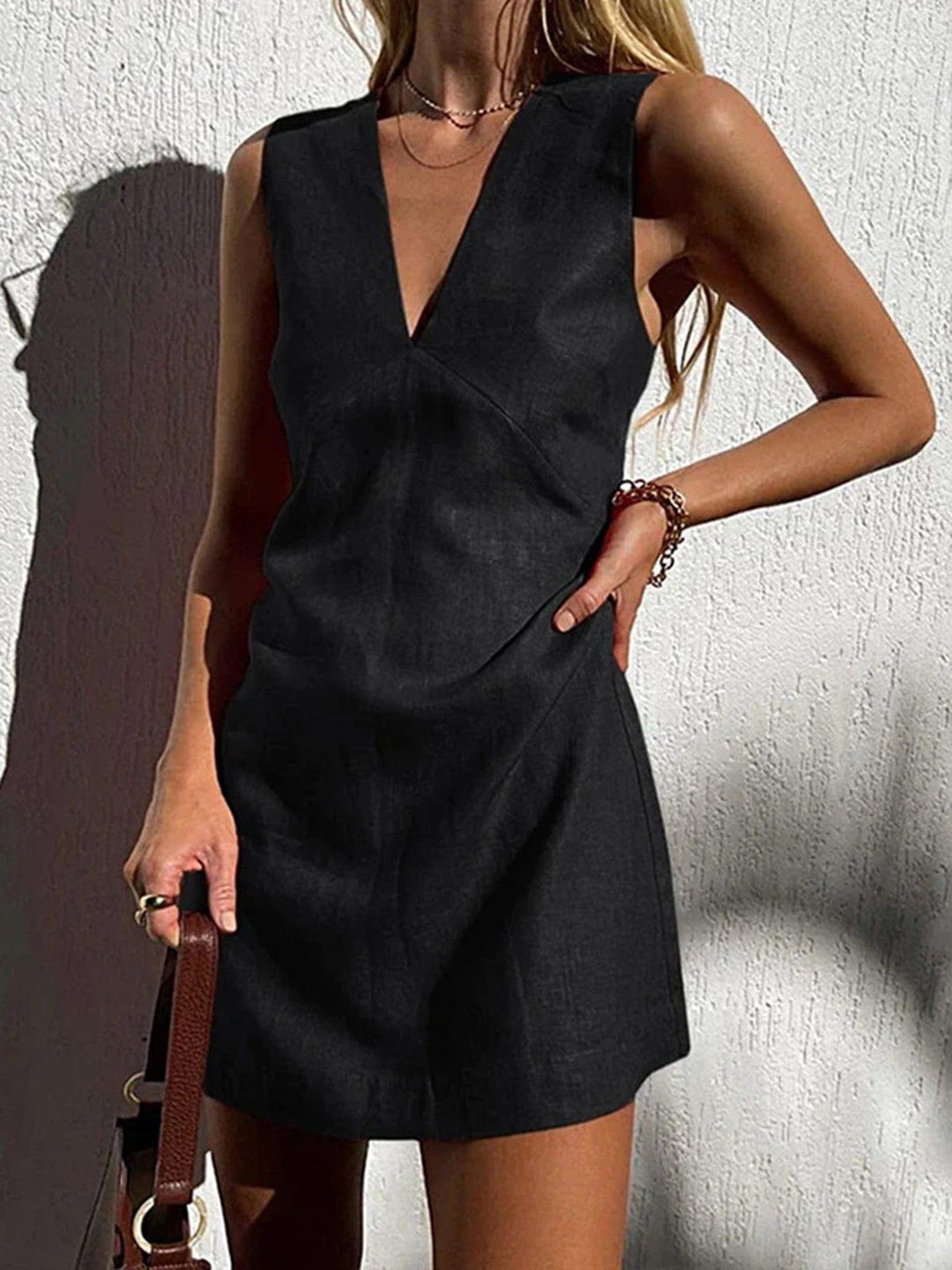 Levoire | Robe D'Été Pour Femmes Élégante Vêtements De Loisirs Légers Noir