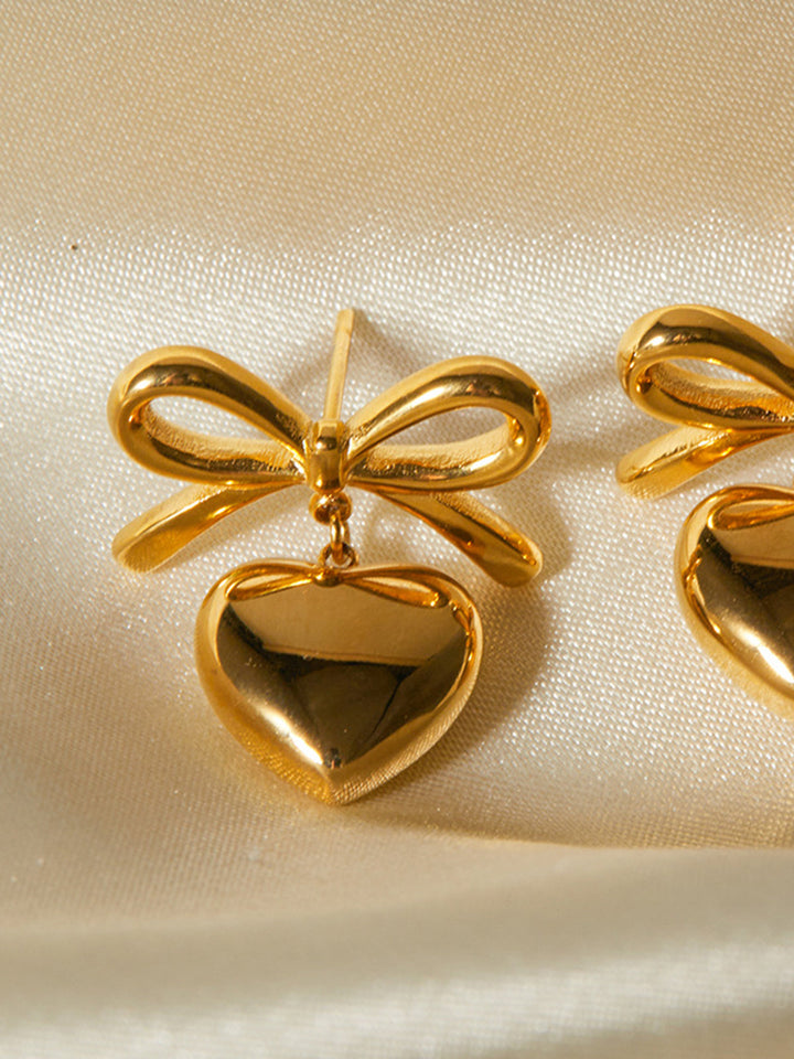 Levoire | Jolis Boucles D'Oreilles Cœur D'Amour Or