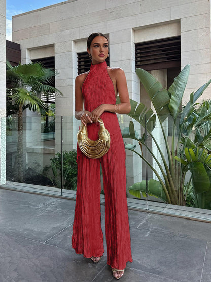 Levoire | Combinaison Dos Nu Avec Finition Plissée