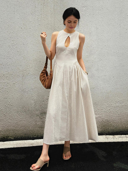 Levoire | Robe Maxi En Coton-Lin Avec Ouverture Pour Femmes