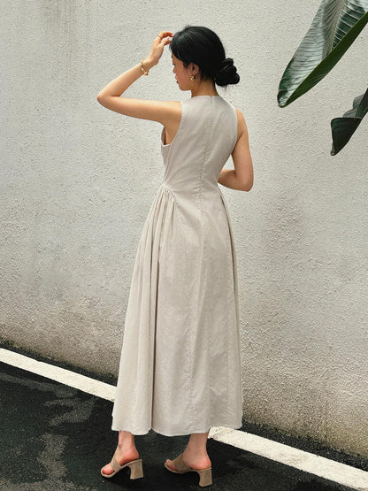 Levoire | Robe Maxi En Coton-Lin Avec Ouverture Pour Femmes