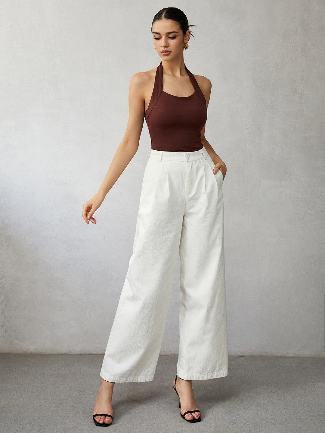 Levoire | Pantalon En Jean Large Ajusté Au Corps Pour Femmes Style Élégant Et Décontracté