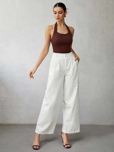 Levoire | Pantalon En Jean Large Ajusté Au Corps Pour Femmes Style Élégant Et Décontracté