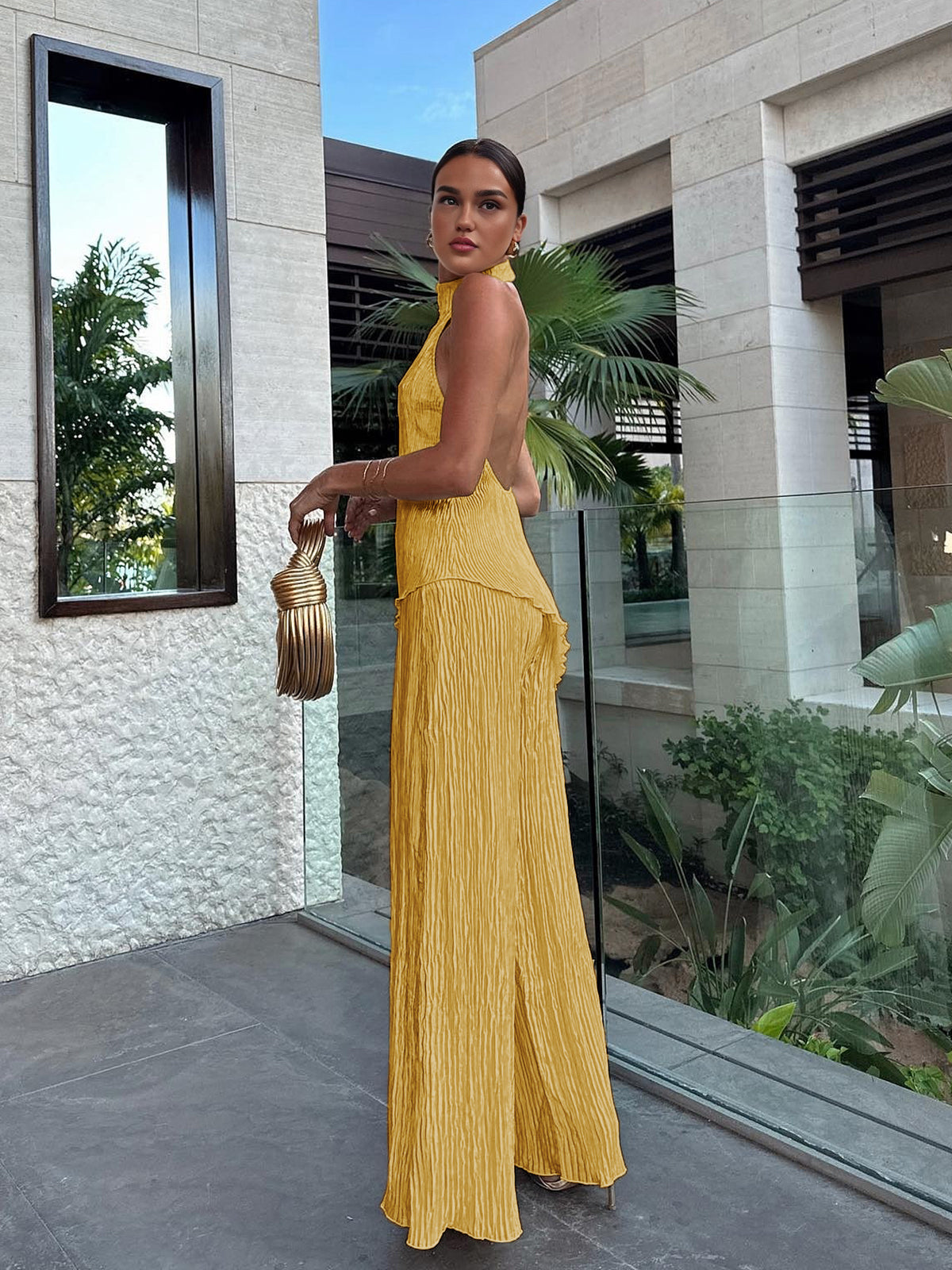 Levoire | Combinaison Dos Nu Avec Finition Plissée