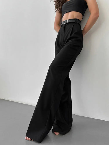 Levoire | Taille Haute Pantalons Larges Noirs