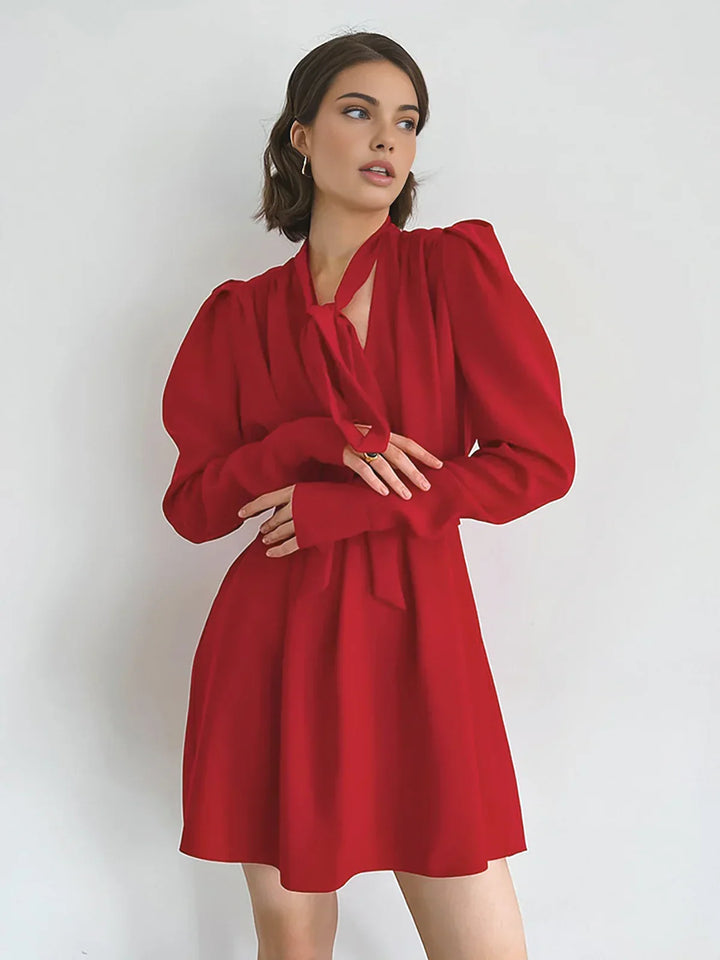 Levoire | Col En V Robe À Manches Courtes Rot