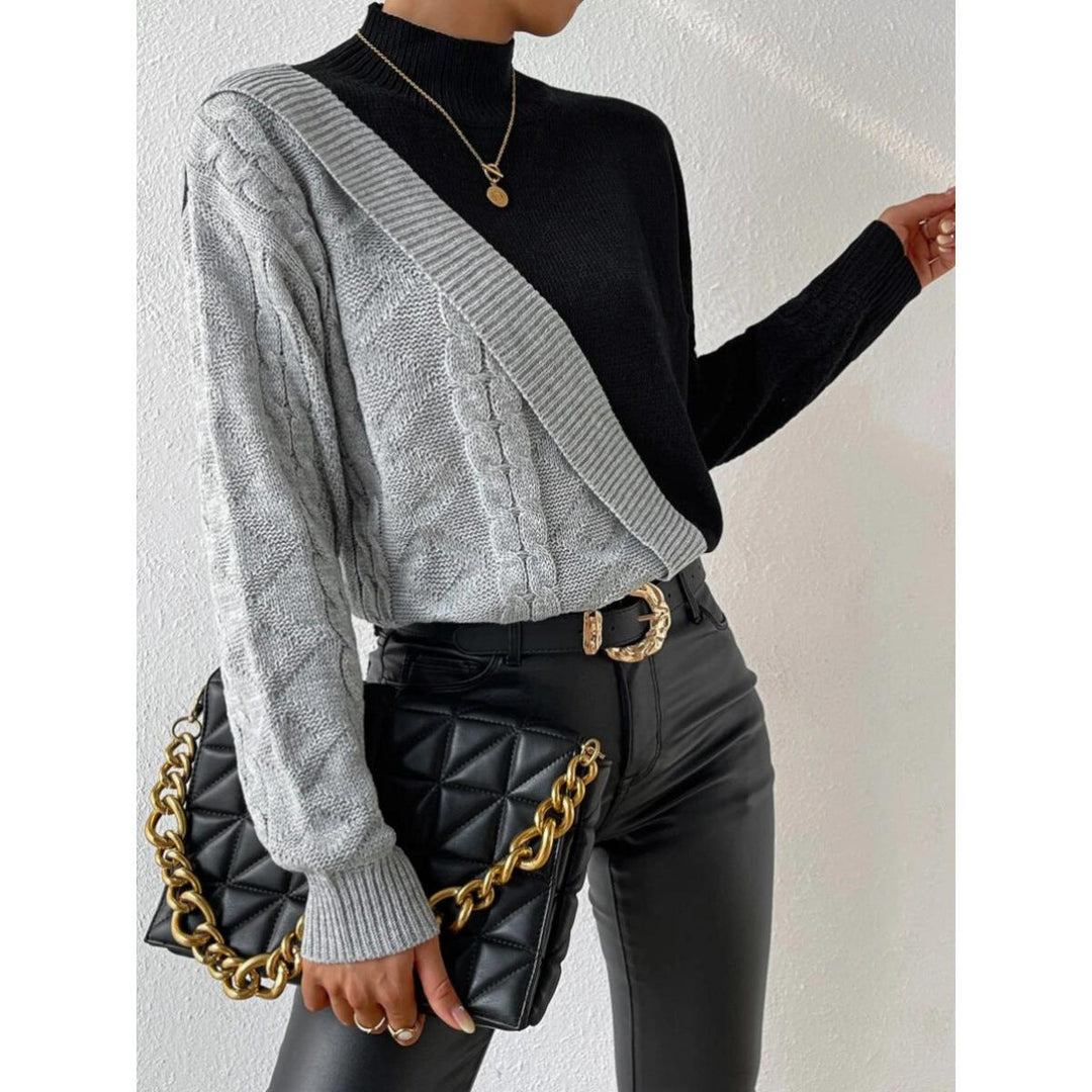 Levoire | Pull En Tricot Tendance Pour Femmes Noir et gris