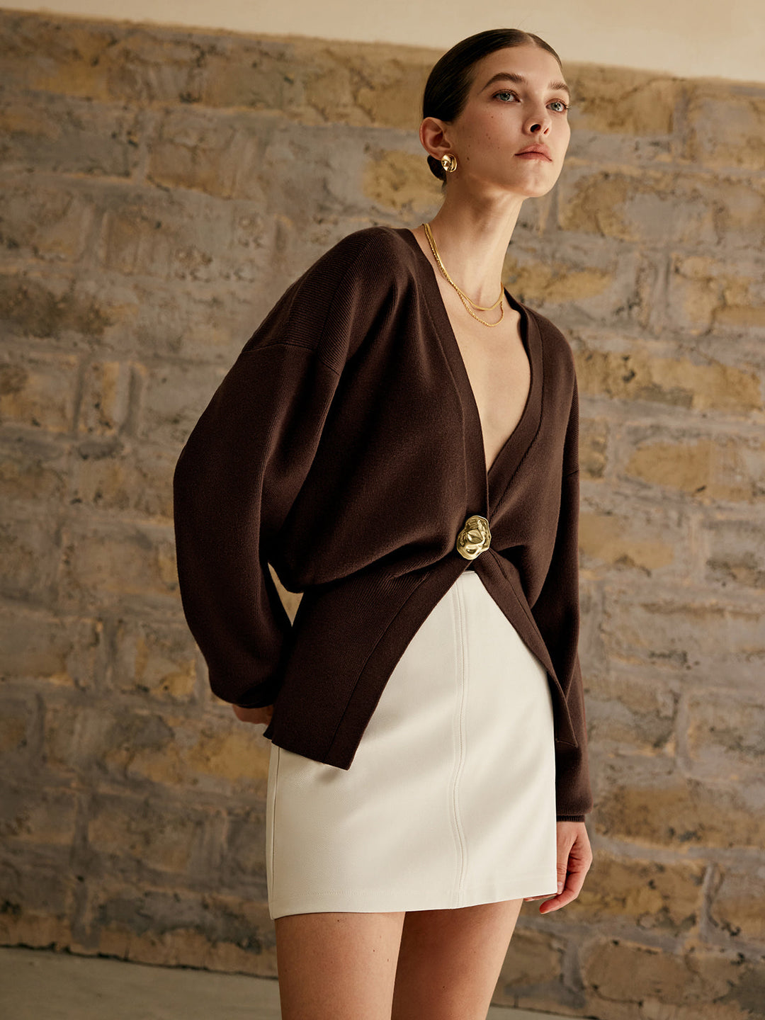 Levoire | Manteau Avec Boutons Dorés