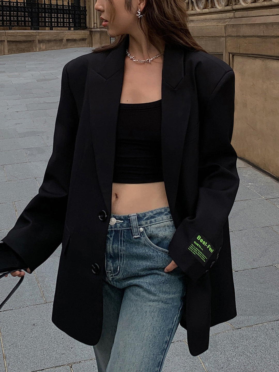 Levoire | Veste En Tricot Classique Oversized Robe Avec Cordon De Serrage, Bouton Et Poches